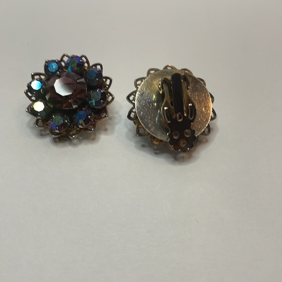 Aurora Borealis Vintage Earrings - Picture 3 of 3